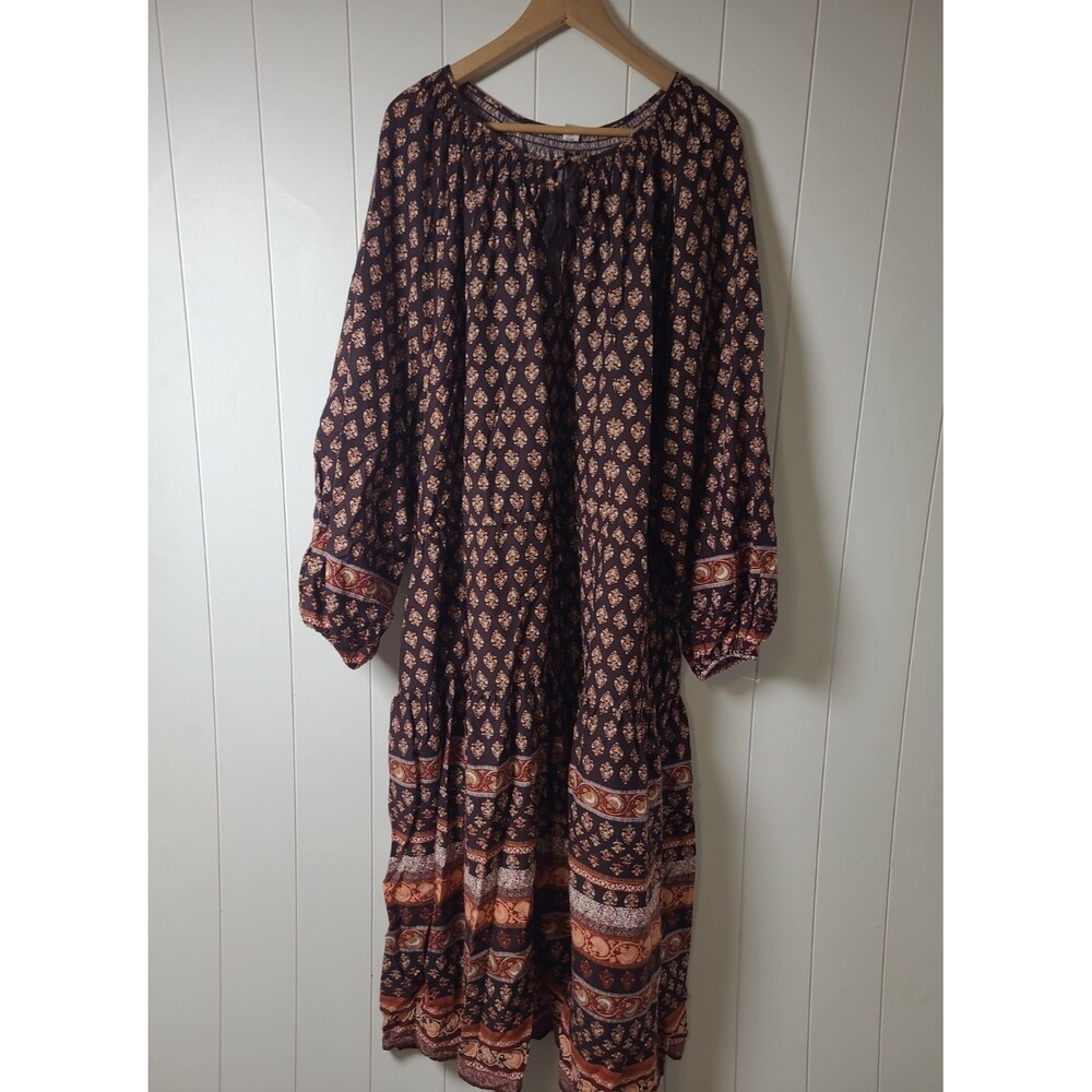 Old Navy Dress Women’s Size XL Midi Boho Cottage Peasant Long Sleeve NWOT